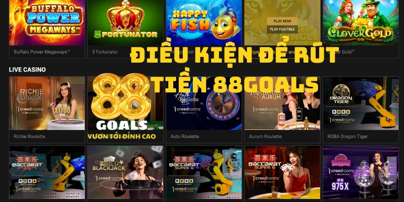 Điều kiện để rút tiền 88goals